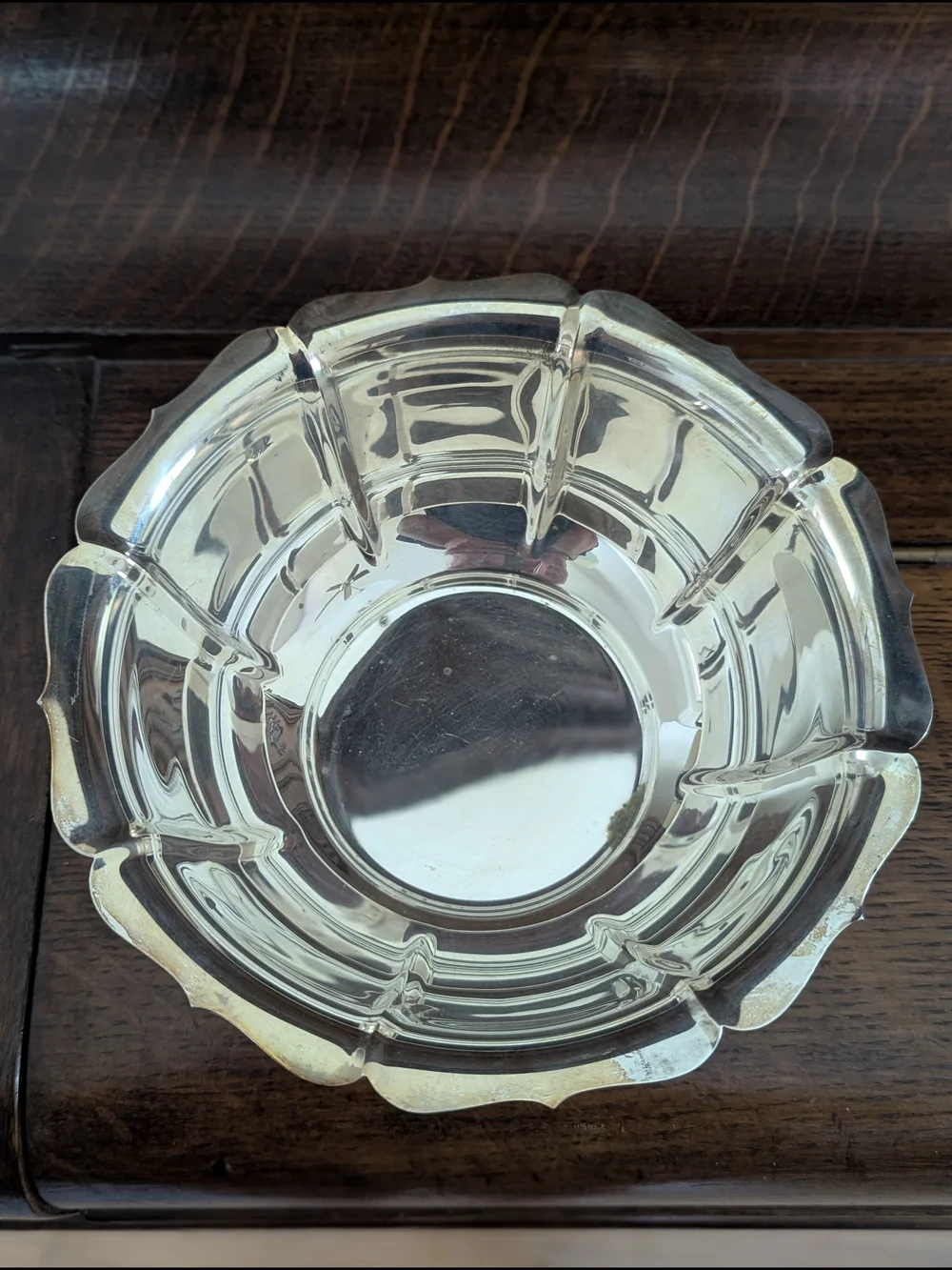 Silver Revere Bowl & Faux Fruit Wood Centerpiece Set